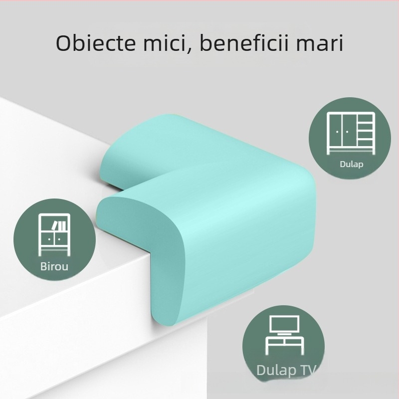 Protector de colț pentru copii – colț drept, pentru paturi și mese, protecție anti-coliziune