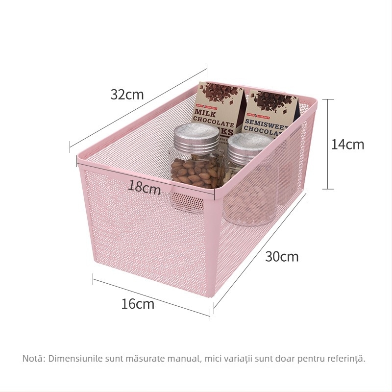 Coș de depozitare dreptunghiular din oțel carbon pentru gustări și uz general – design modern minimalist