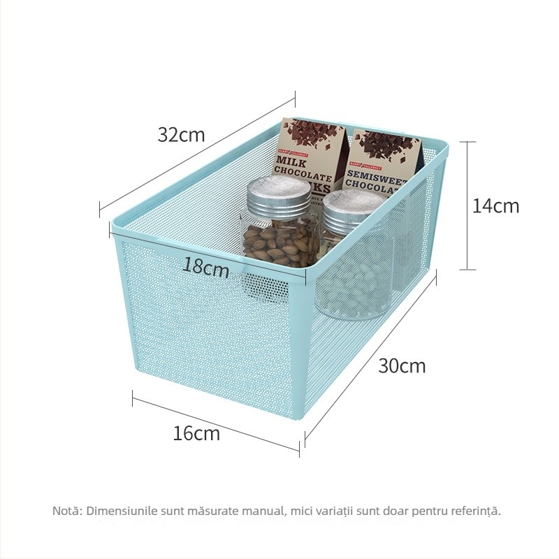 Coș de depozitare dreptunghiular din oțel carbon pentru gustări și uz general – design modern minimalist