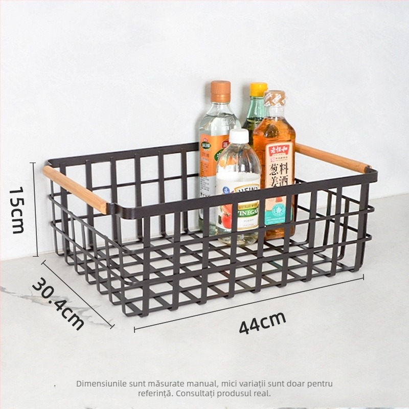 Coș de depozitare dreptunghiular din oțel carbon pentru gustări și uz general – design modern minimalist