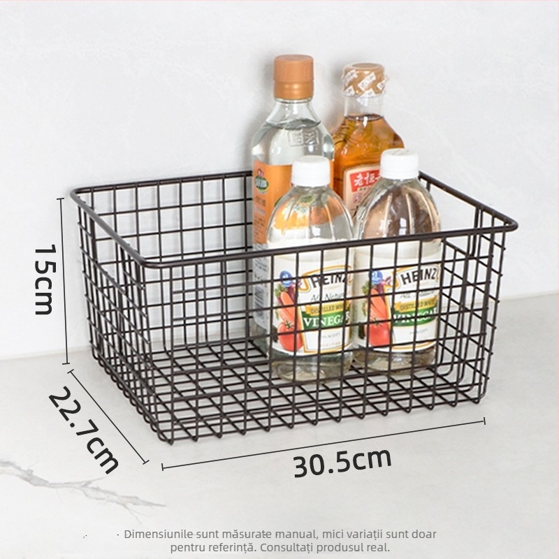 Coș de depozitare dreptunghiular din oțel carbon pentru gustări și uz general – design modern minimalist