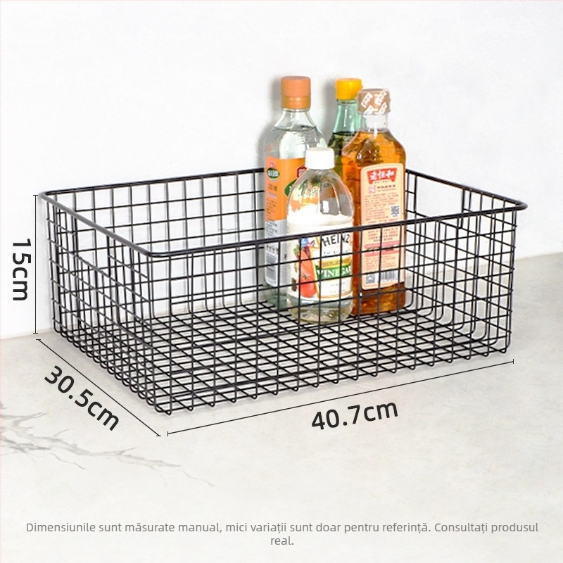 Coș de depozitare dreptunghiular din oțel carbon pentru gustări și uz general – design modern minimalist