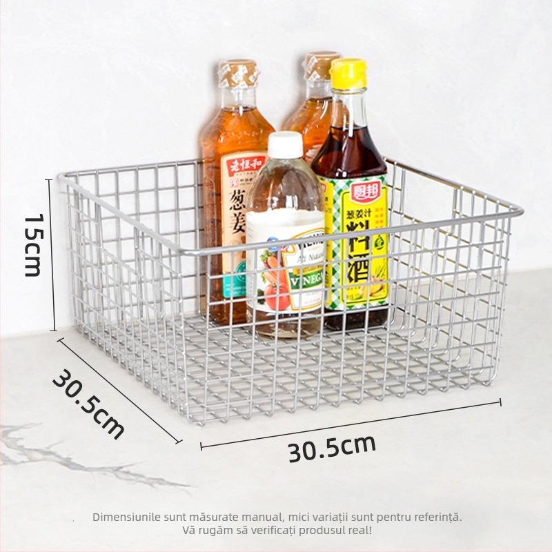 Coș de depozitare dreptunghiular din oțel carbon pentru gustări și uz general – design modern minimalist