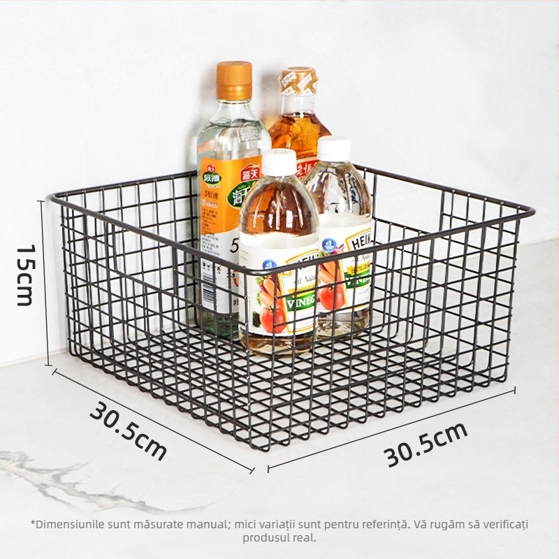 Coș de depozitare dreptunghiular din oțel carbon pentru gustări și uz general – design modern minimalist