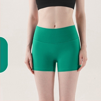 Șorturi sport feminine, talie medie, croială strânsă, uscare rapidă, 75% spandex, fără căptușeală