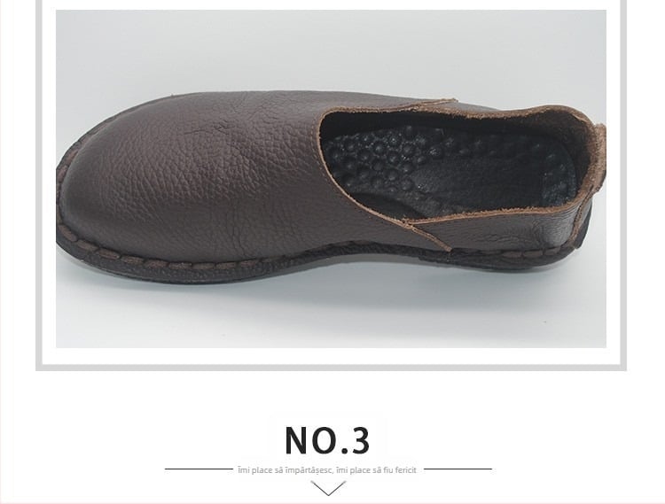 Pantofi de damă din piele de vită, loaferi de condus cu vârf rotund, toc mic 1-3 cm, talpă PU, slip-on