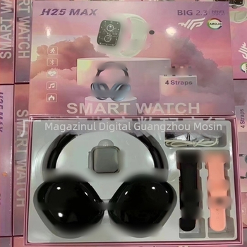 Ceas inteligent cu set de căști Bluetooth, afișaj TFT de 2,01 inci, carcasă din aliaj de aluminiu, curea din silicon, Bluetooth, autonomie baterie sub 7 zile