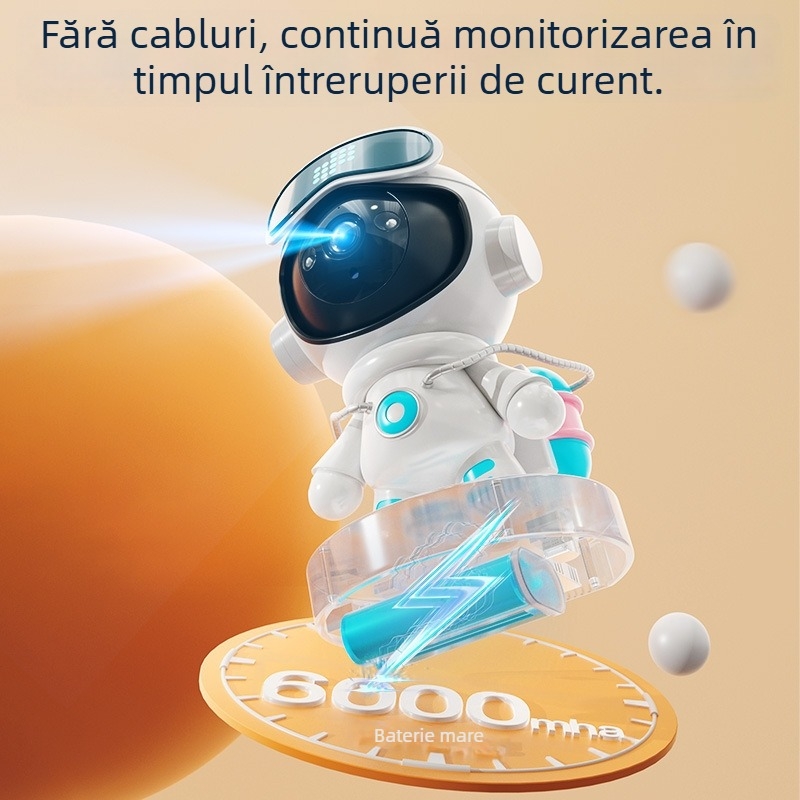 Cameră de monitorizare bebeluși cu WiFi pentru interior, voce bidirecțională, rezoluție 3MP/2K, vizionare nocturnă până la 10 m, detecție de mișcare