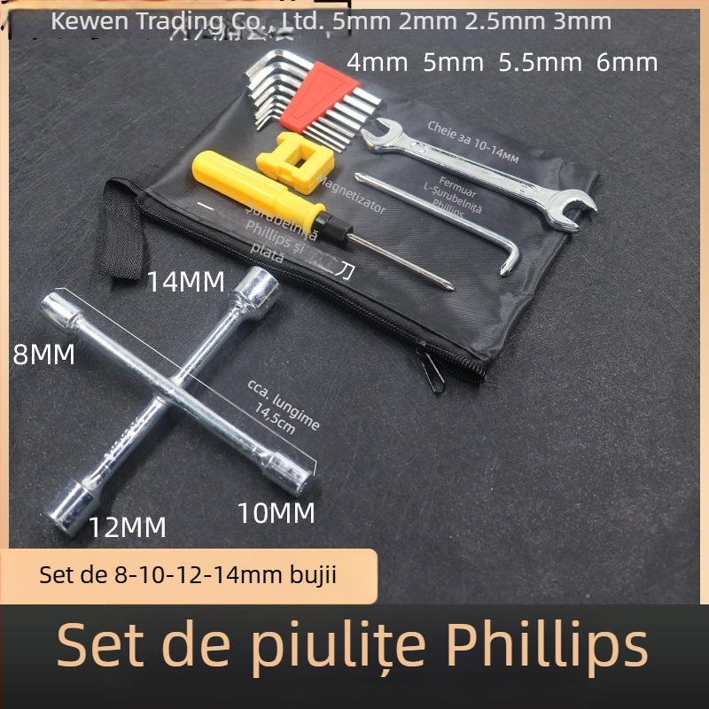 Kewen Kit de unelte pentru vehicule electrice — socket wrench, șurubelniță, geantă de transport pentru repararea bicicletelor electrice