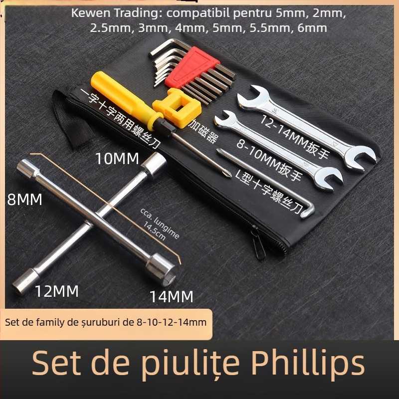 Kewen Kit de unelte pentru vehicule electrice — socket wrench, șurubelniță, geantă de transport pentru repararea bicicletelor electrice