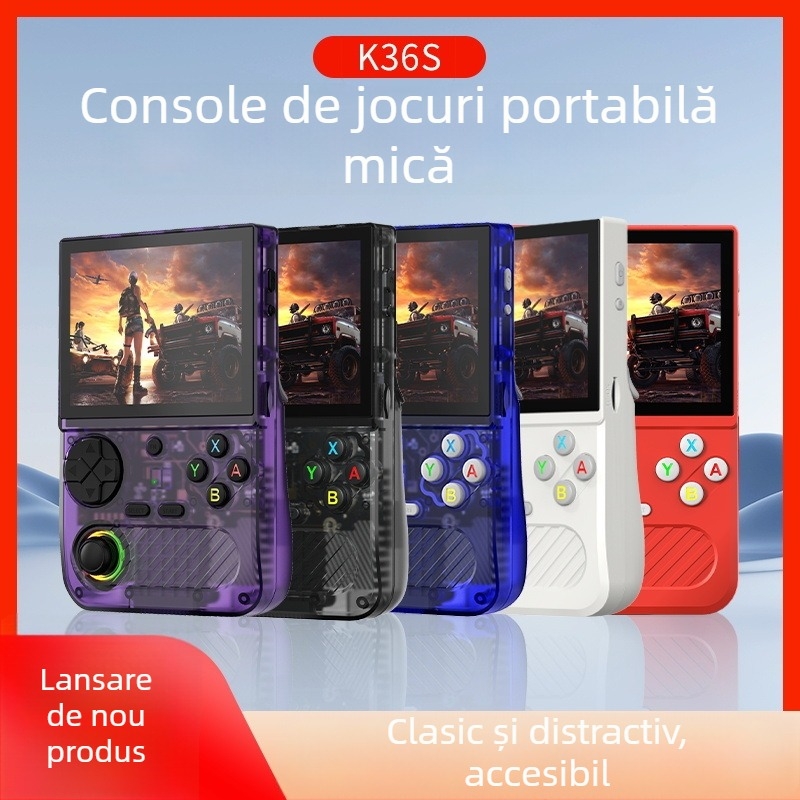 K36S consolă portabilă de jocuri, RPG, ARM64 quad-core până la 1,5GHz, 64GB, Type-C OTG, MP4 player