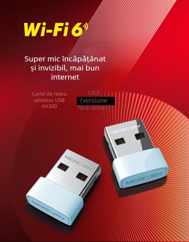 Mercury MW150UH adaptor USB de rețea wireless, 300 Mbps, 2.4 GHz, 802.11b/g/n, fără driver