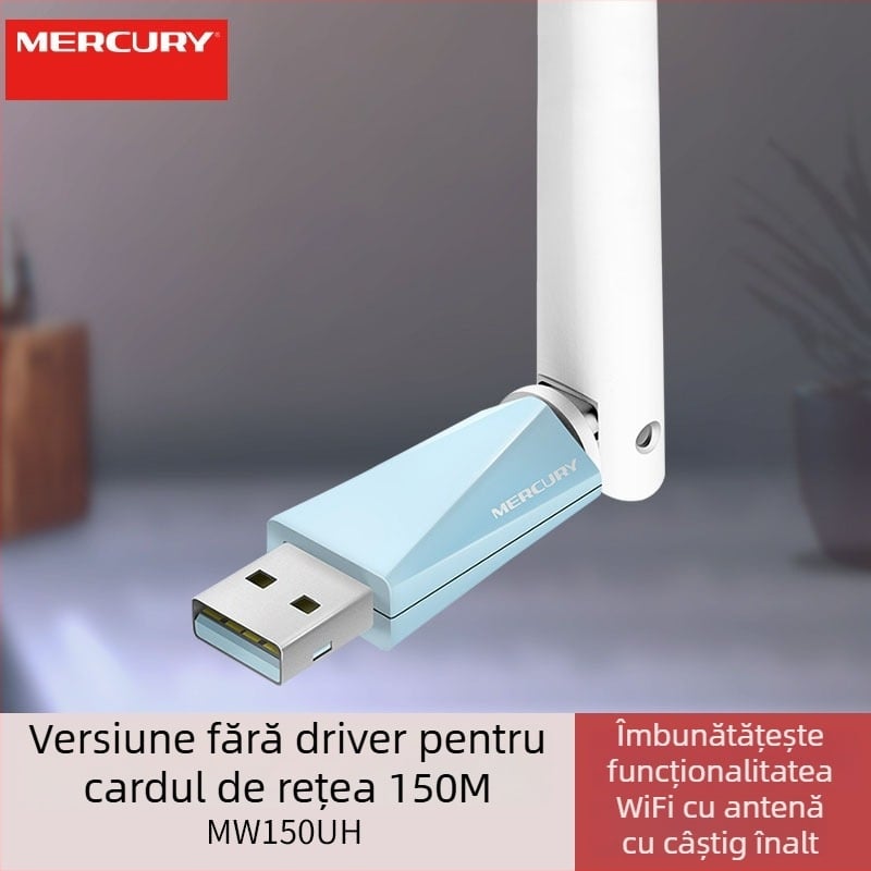 Mercury MW150UH adaptor USB de rețea wireless, 300 Mbps, 2.4 GHz, 802.11b/g/n, fără driver