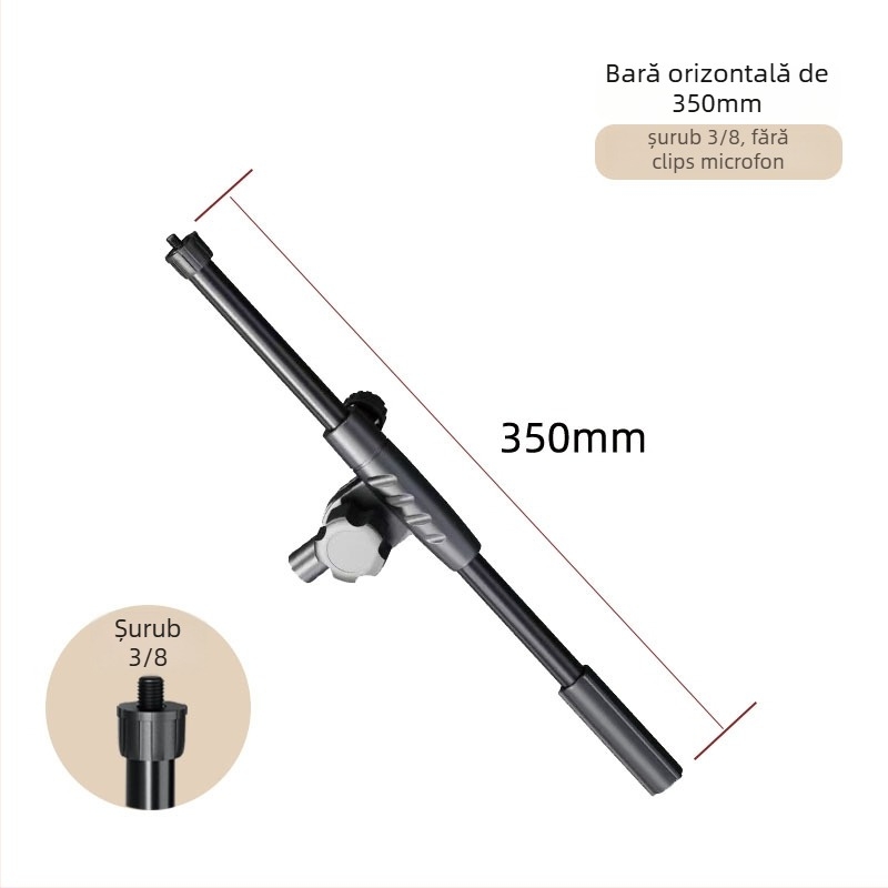 Stativ pentru microfon cu articulație în formă de T, extensie transversală, tijă de conectare și braț