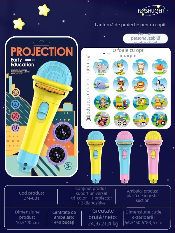 Joc LED de proiecție pentru copii — proiector, proiecție de desene, desen, corp din plastic, pentru vârsta 4-6 ani