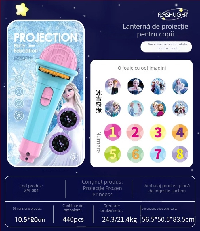 Joc LED de proiecție pentru copii — proiector, proiecție de desene, desen, corp din plastic, pentru vârsta 4-6 ani