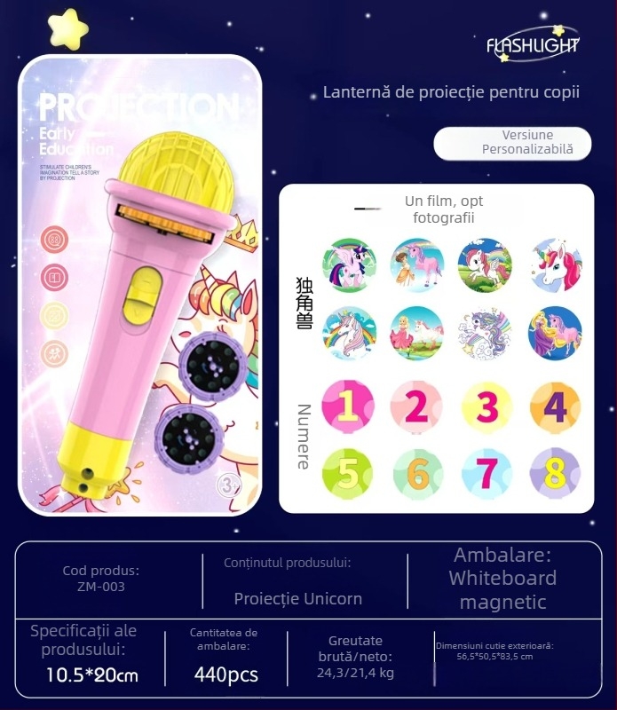 Joc LED de proiecție pentru copii — proiector, proiecție de desene, desen, corp din plastic, pentru vârsta 4-6 ani