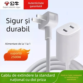 Bull prelungitor portabil cu o singură priză, 10A, 2500W