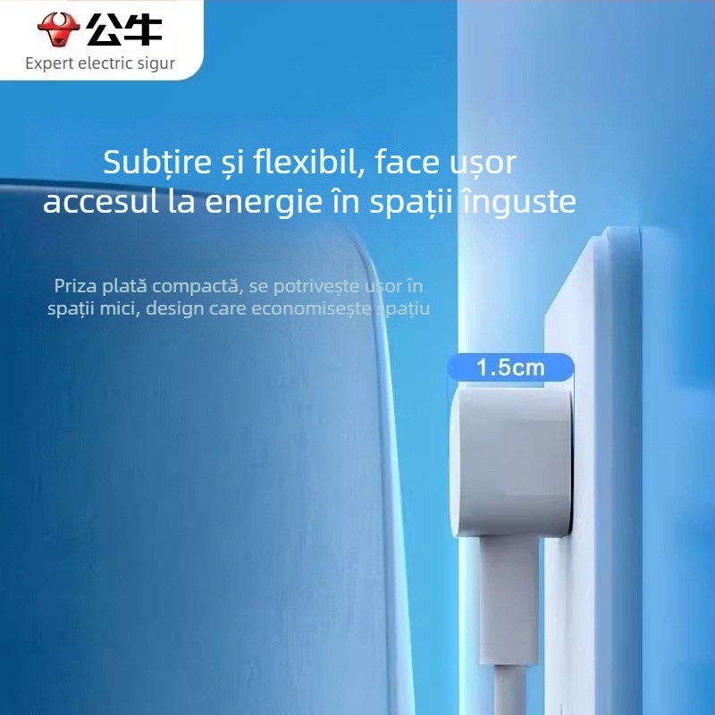 Bull prelungitor portabil cu o singură priză, 10A, 2500W