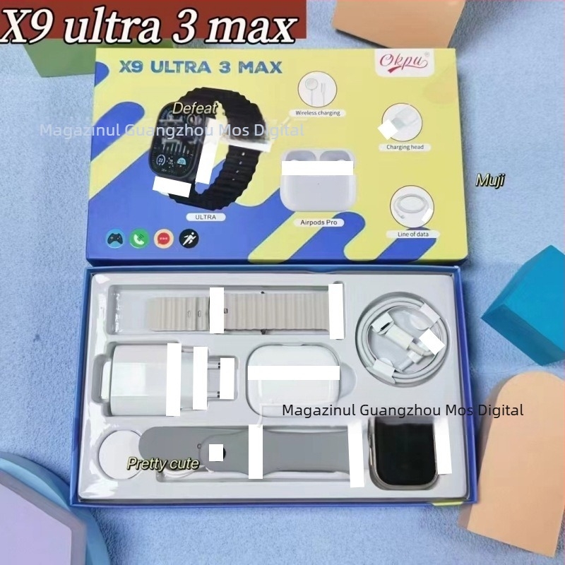 Ceas inteligent cu carcasă din aliaj de aluminiu, cadran pătrat, curea din silicon, diametru 44 mm și mai mare, autonomie baterie sub 7 zile