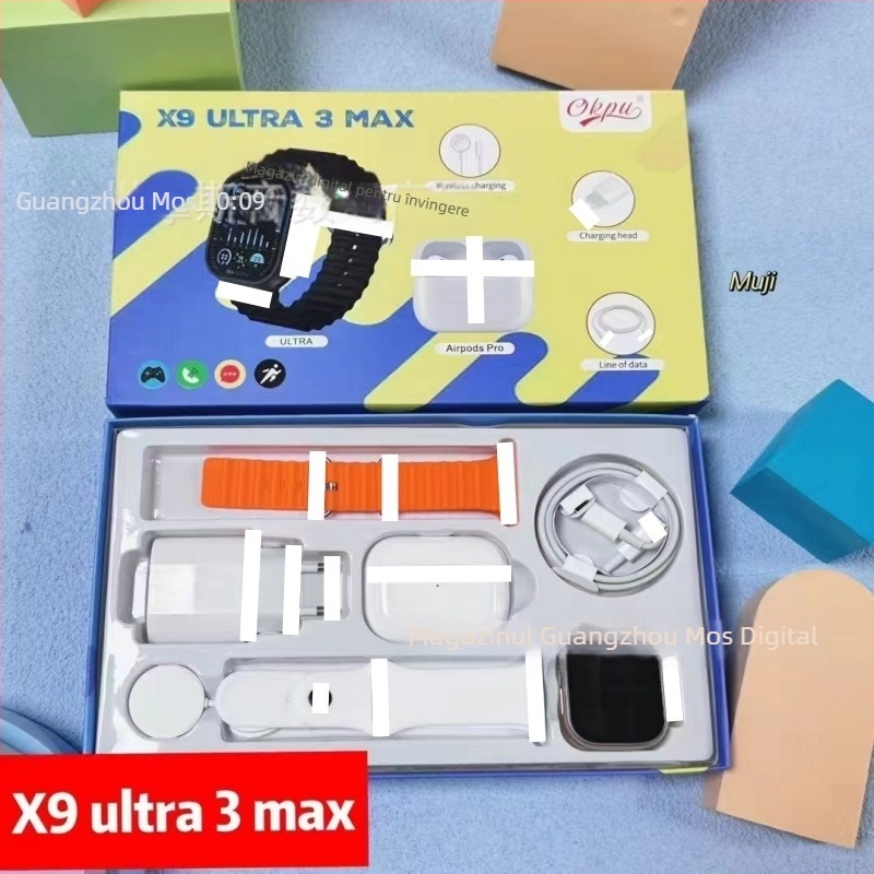 Ceas inteligent cu carcasă din aliaj de aluminiu, cadran pătrat, curea din silicon, diametru 44 mm și mai mare, autonomie baterie sub 7 zile