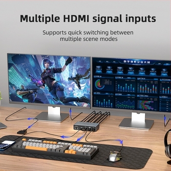 Comutator KVM pentru 2 calculatoare – afișaj dual 8K HDMI, 2 intrări/2 ieșiri, Windows compatibil, cablu 1 m, model SJW-KVM202B