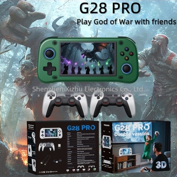 Consolă portabilă de jocuri cu joystick, sistem de operare open-source, 64GB memorie, interfață USB, conectivitate wireless și MP3 player