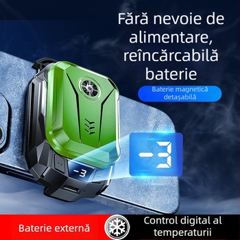 Clip de răcire pentru telefonul mobil SL14, 10W, Type-C, afișaj digital al bateriei, plastic/metal/ceramică