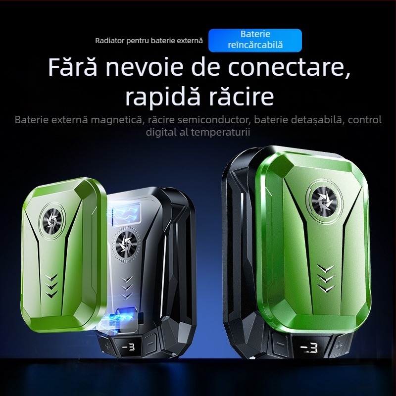 Clip de răcire pentru telefonul mobil SL14, 10W, Type-C, afișaj digital al bateriei, plastic/metal/ceramică