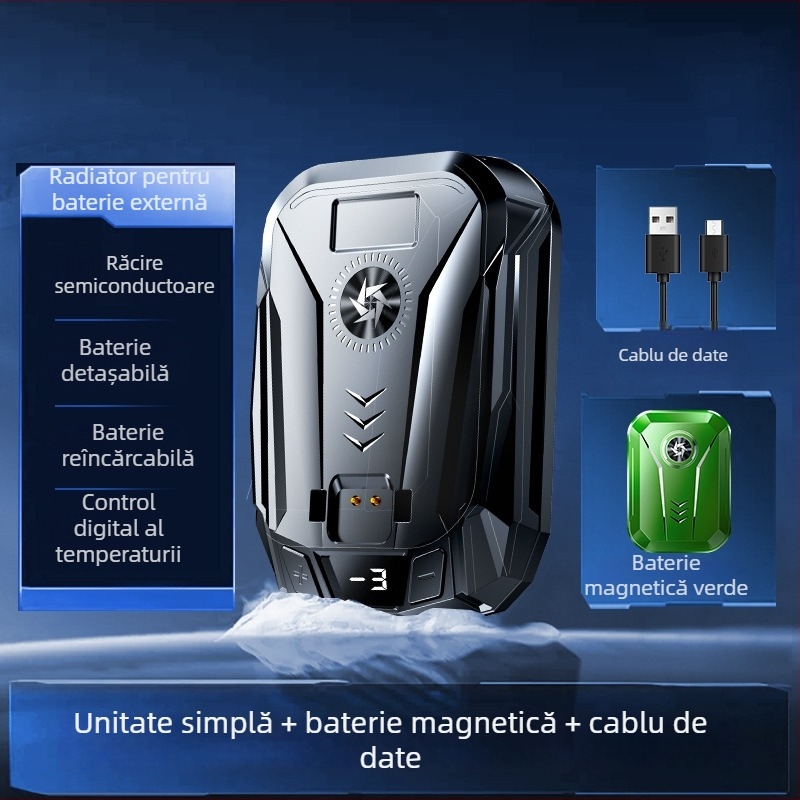 Clip de răcire pentru telefonul mobil SL14, 10W, Type-C, afișaj digital al bateriei, plastic/metal/ceramică