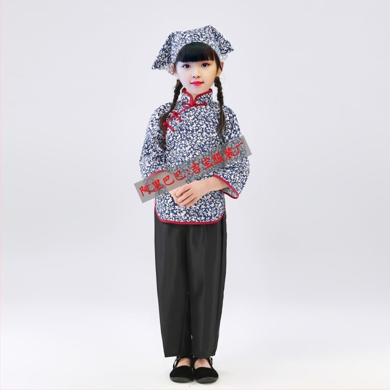 Costum de dans etnic pentru Yangko, imprimeu floral, poliester 95%+, pentru femei sub 17 ani, primăvară 2024