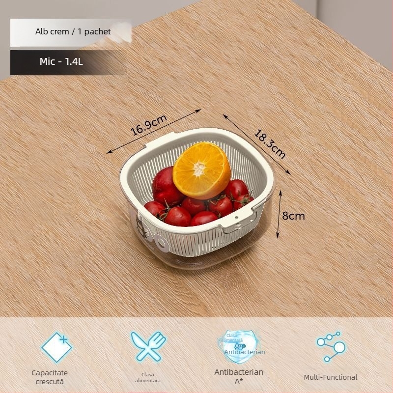 Platou pentru fructe și coș pentru fructe, Material PET, Clasă alimentară, Cutie de depozitare a ouălor în frigider, Organizator de alimente