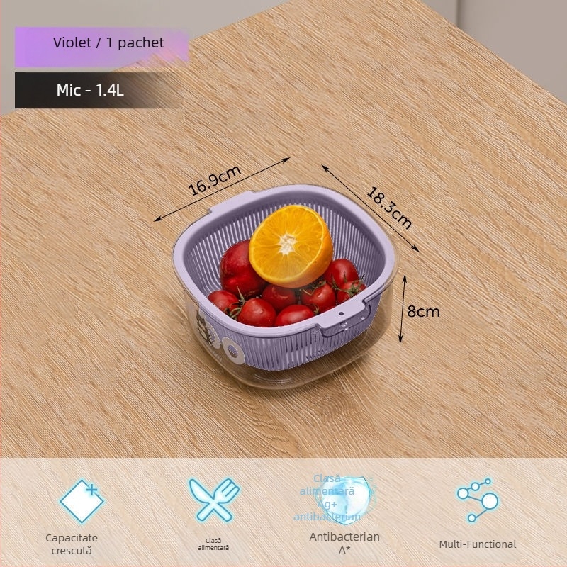 Platou pentru fructe și coș pentru fructe, Material PET, Clasă alimentară, Cutie de depozitare a ouălor în frigider, Organizator de alimente