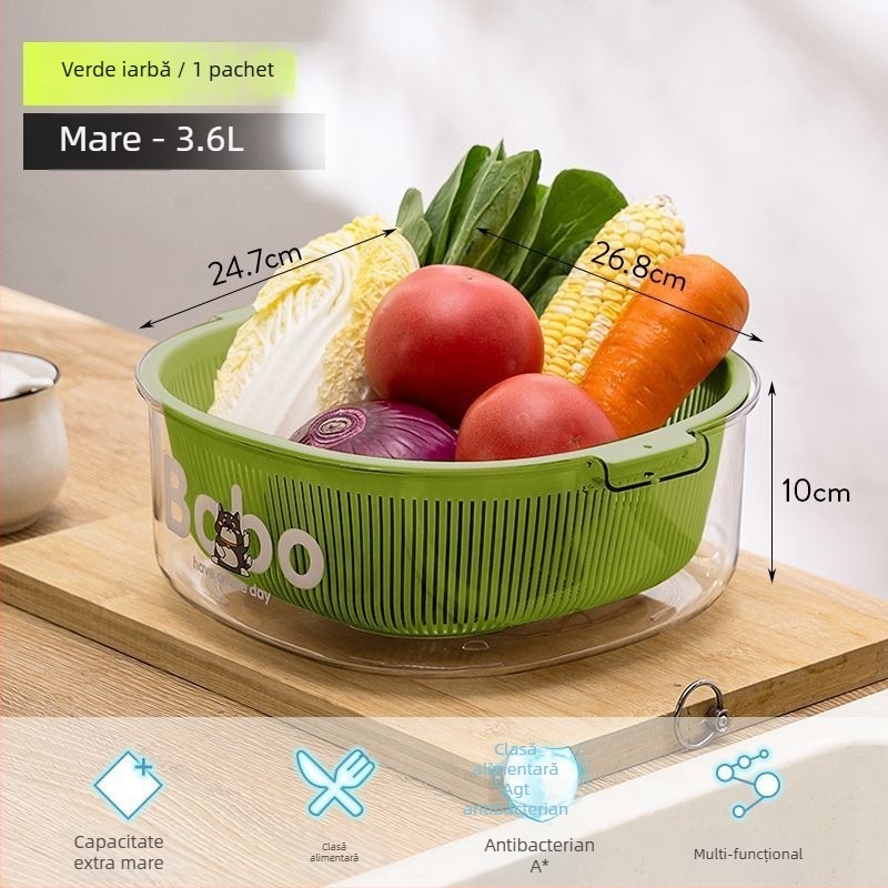 Platou pentru fructe și coș pentru fructe, Material PET, Clasă alimentară, Cutie de depozitare a ouălor în frigider, Organizator de alimente