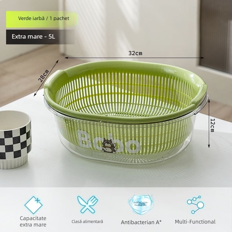 Platou pentru fructe și coș pentru fructe, Material PET, Clasă alimentară, Cutie de depozitare a ouălor în frigider, Organizator de alimente