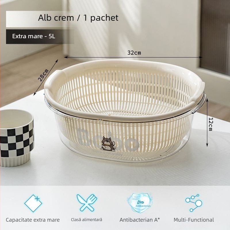 Platou pentru fructe și coș pentru fructe, Material PET, Clasă alimentară, Cutie de depozitare a ouălor în frigider, Organizator de alimente