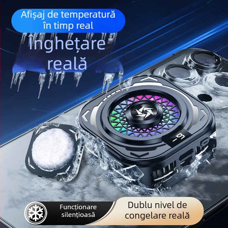 Răcitor pentru telefonul mobil cu răcire pe semiconductori, funcționare silențioasă, afișaj digital — model Sl60