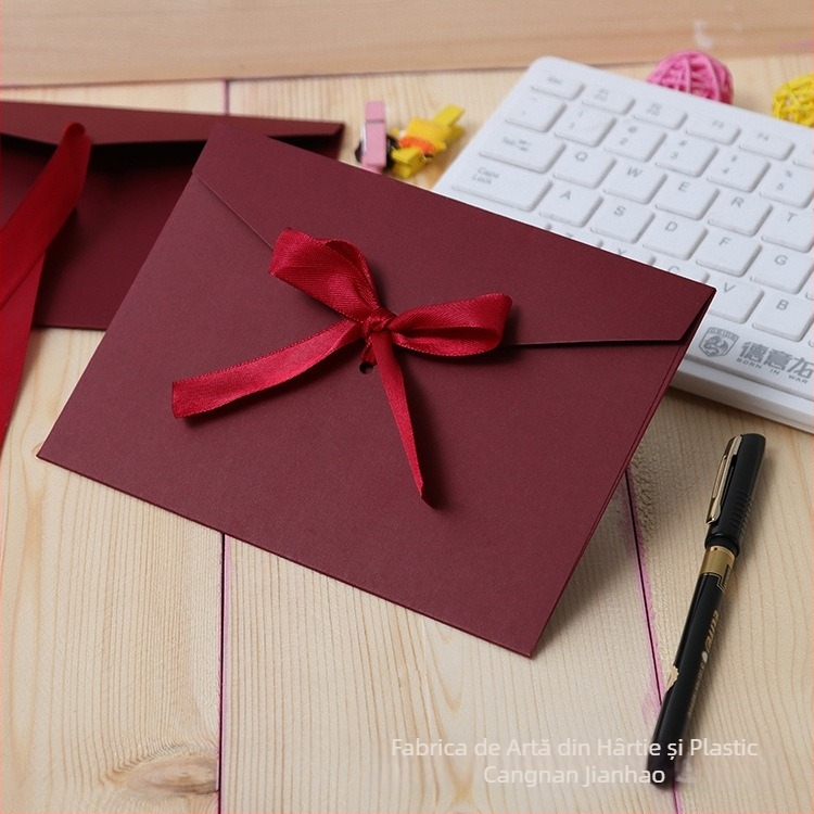 Plic de invitație în stil occidental, hârtie kraft, imprimare logo, personalizare disponibilă, model No. 5/DL