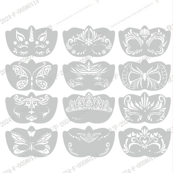 Șablon de pictură facială pentru copii – machiaj de scenă DIY, Șablon decupat, Șablon colțul ochiului – OWKJASW, PET, Neimportat, Fără autorizație IP