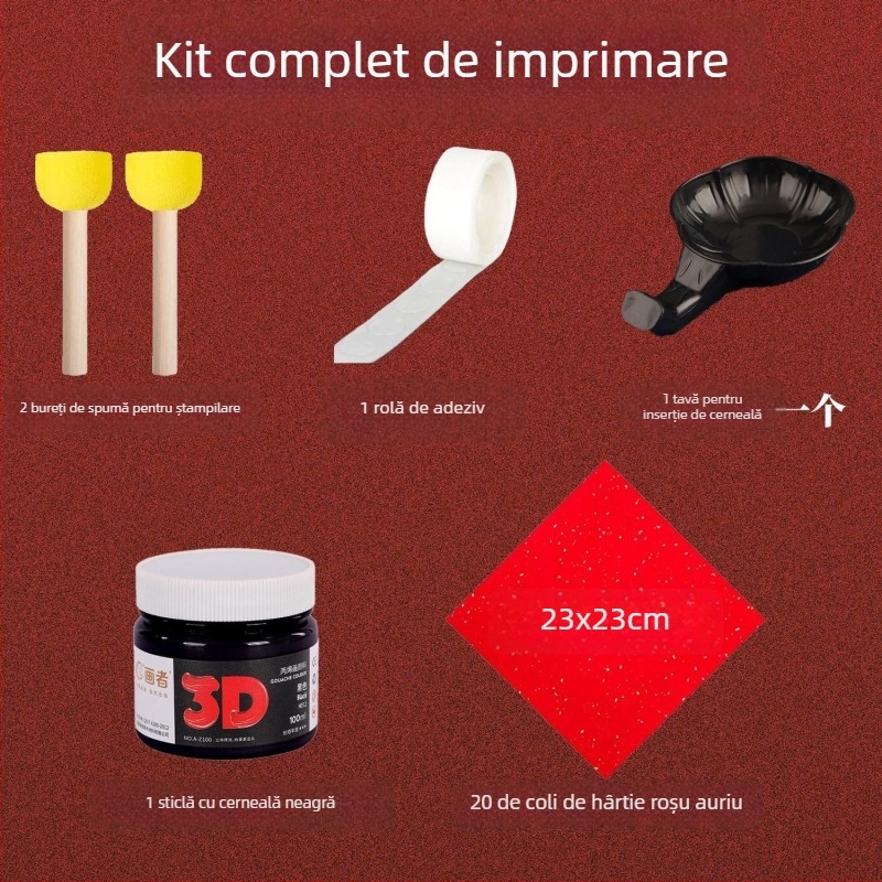 Șablon de embosare pentru caracterele de binecuvântare (Anul Calului) – OWKJASW MN19-MN21, material PET, kit DIY