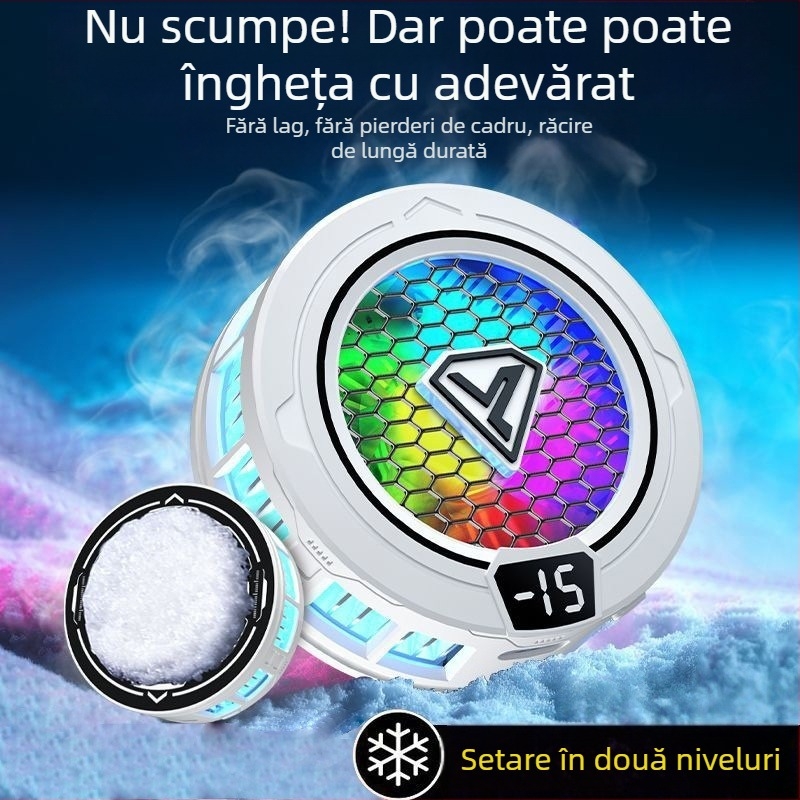 Răcitor mobil pentru jocuri cu răcire pe bază de semiconductori, prindere magnetică, afișaj digital, pentru esports, model Sl49