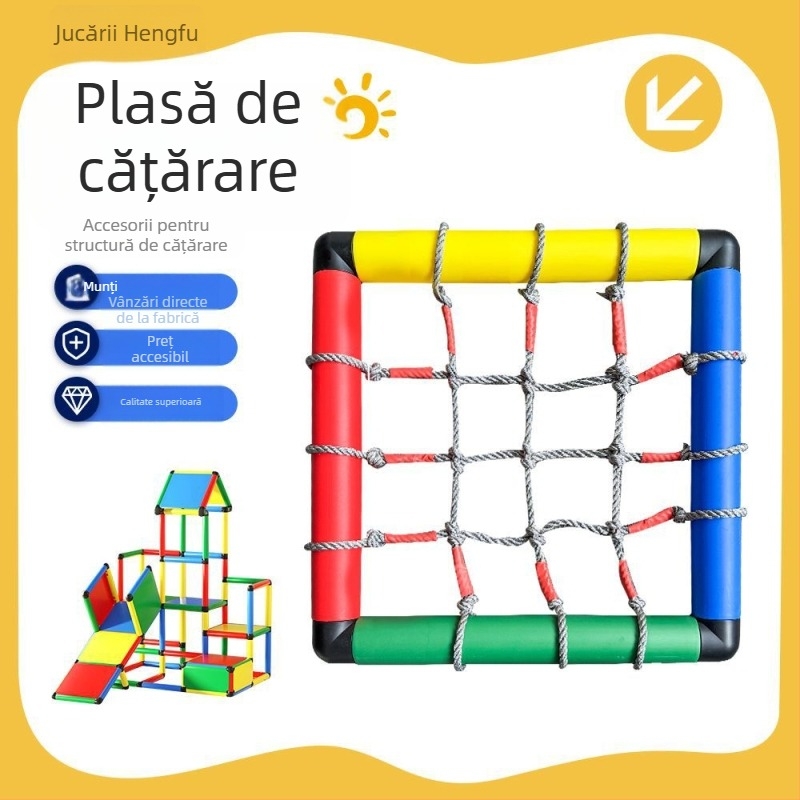 Plasă de cățărare pentru interior pentru copii – pânză, potrivită pentru sugari și copii până la 2 ani, dezvoltă târârea, coordonarea mână-ochi și abilitățile senzoriale