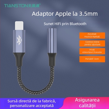 Adaptor Lightning către 3,5 mm pentru Apple, model T7, brand Tianston