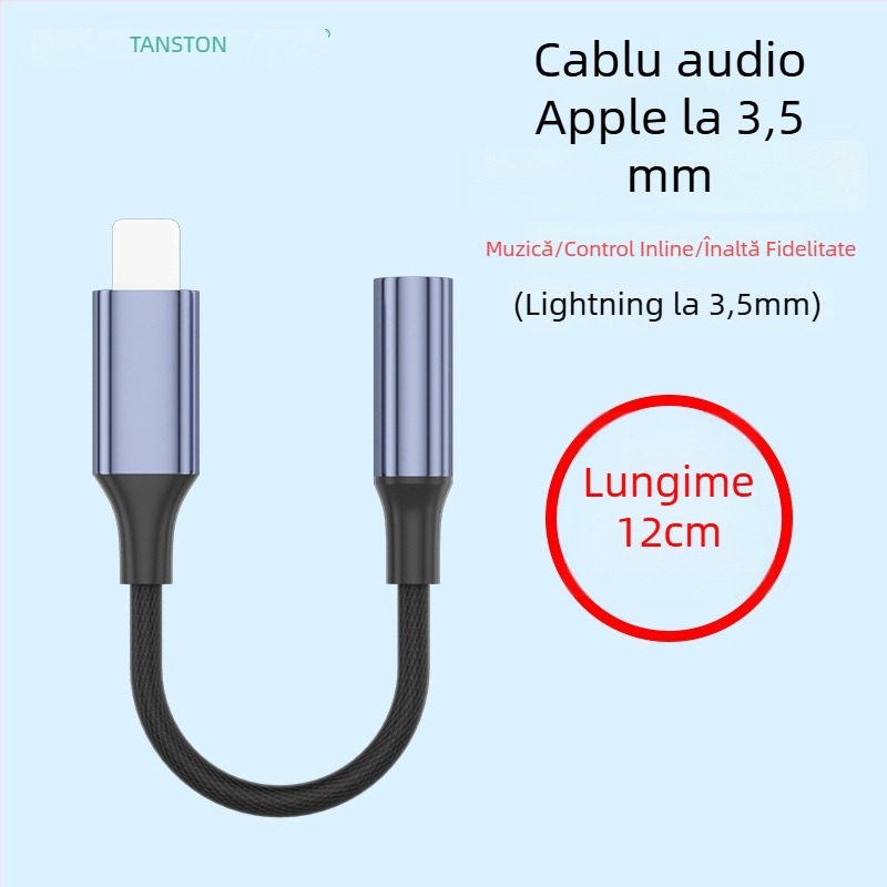 Adaptor Lightning către 3,5 mm pentru Apple, model T7, brand Tianston