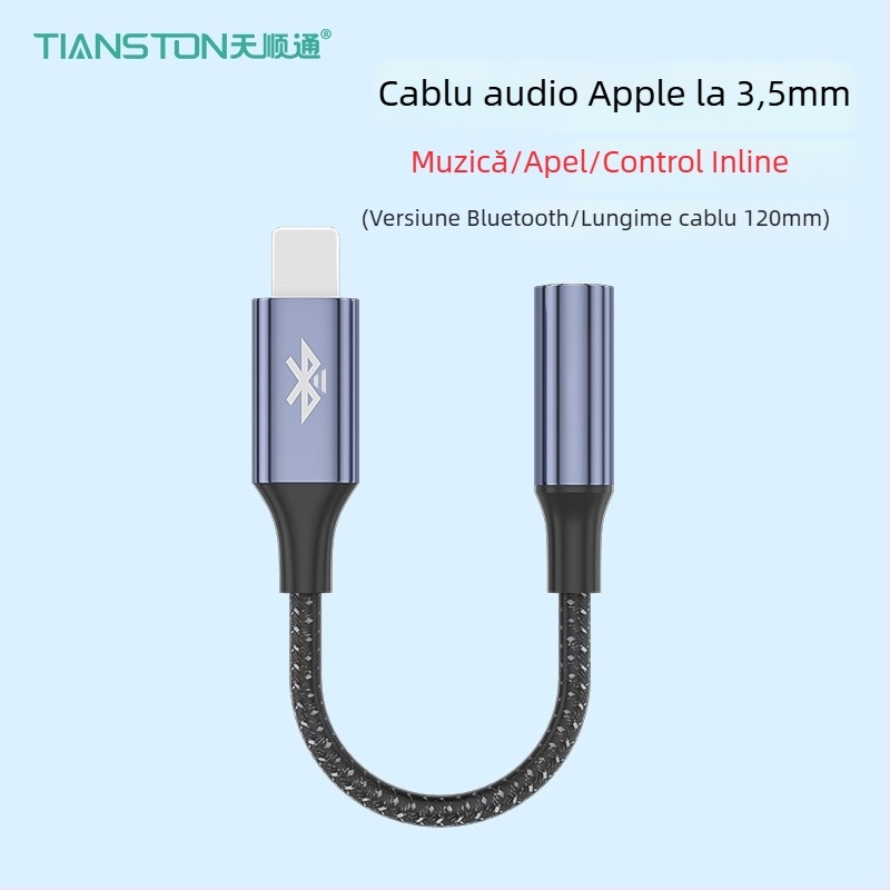 Adaptor Lightning către 3,5 mm pentru Apple, model T7, brand Tianston