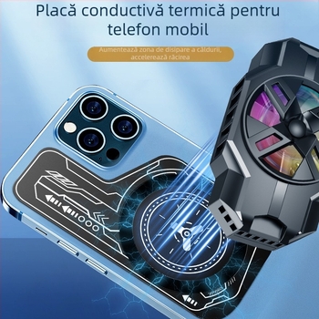 Placă de răcire cu cameră de vapori pentru telefonul mobil, aliaj ABS+ aluminiu, 15 g, foaie magnetică, compatibil cu telefoane și tablete