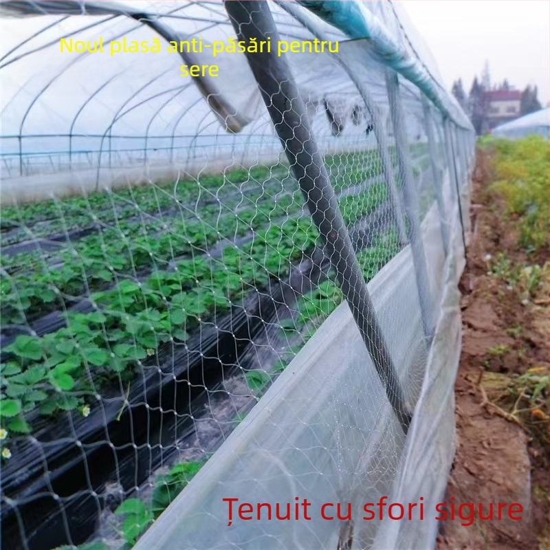 Plasă de protecție împotriva păsărilor pentru seră cu ventilație – pentru căpșuni, pepeni, struguri și pomi fructiferi