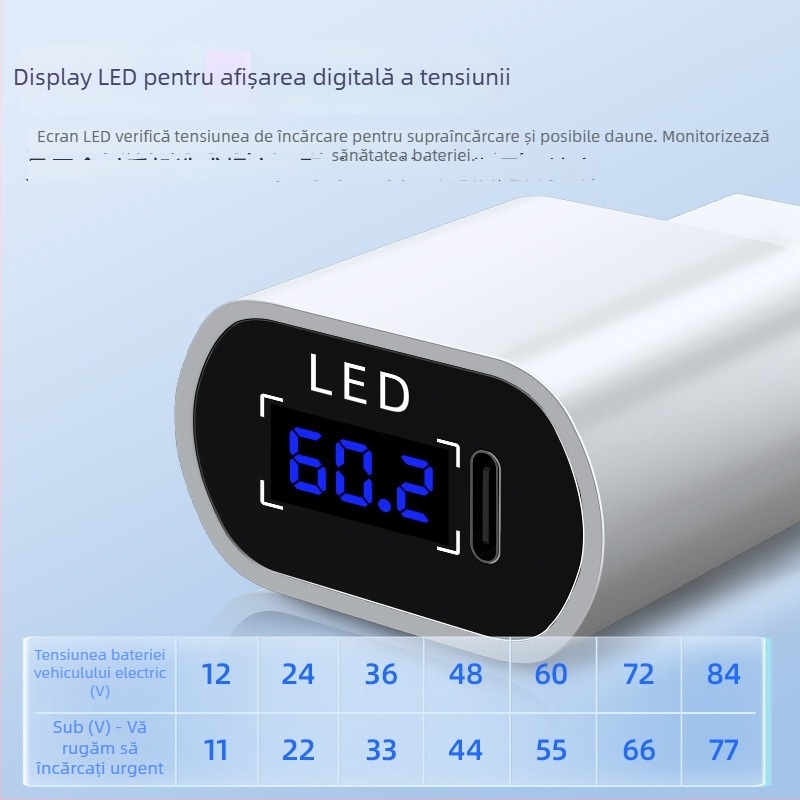 Încărcător USB PD20W pentru mașină, încărcare rapidă cu convertor USB în linie, universal 12V/48V/60V/72V/100V