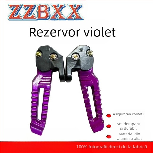 Pedală spate pentru motocicletă — aliaj de aluminiu, electroplatinat, ZZBXX, Compatibil cu Tank Pedals