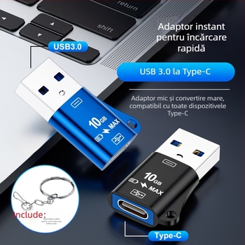 Adaptor USB 3.1 USB-A la USB-C OTG, Gen 2, cod 325, compatibil cu Huawei, Xiaomi, Apple, OPPO